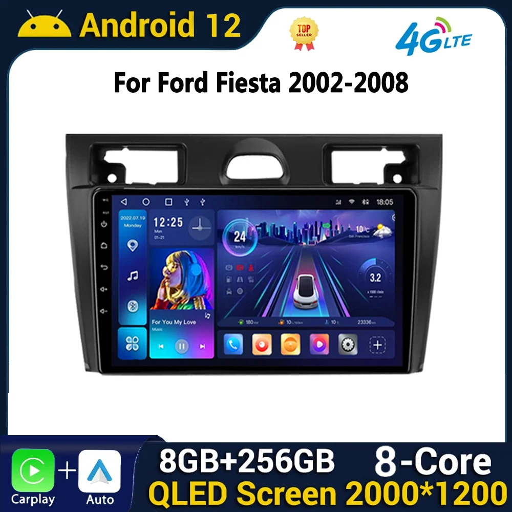 Android Car Radio Carplay for Ford Fiesta Mk VI 5 Mk5 2002 - 2008 Multim... - £114.86 GBP+