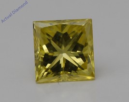 Princess Cut Loose Diamond (0.48 Ct,Yellow(Irradiated) Color,VS1 Clarity) - £705.27 GBP