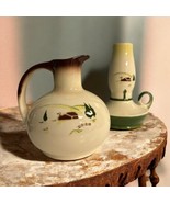 BROCK of CALIFORNIA Open Carafe Harvest Brown 7”  Jug + RARE Hurricane L... - $66.48 CAD