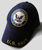 Usn Navy Embroidered Baseball Cap Hat Usa - £9.07 GBP
