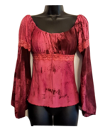 Candies Peasant Blouse Jr Medium Empire Tie Bodice Medieval Ren Fair Y2K... - $29.63