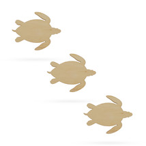 3 Turtles Unfinished Wooden Shapes Craft Cutouts DIY Unpainted 3D Plaques 4 - £23.10 GBP