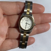 BUM Women&#39;s Two Tone Watch Silver Gold Water Resistant 1in Wide Face New... - $24.95