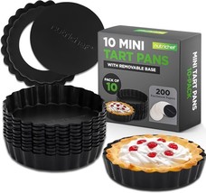 NutriChef 10 Nonstick 4&quot; Mini Tart Pans w/ Removable Bottoms + 200 Papers - $217.90 MXN