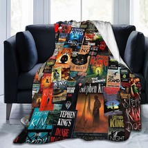 The Full Collection Of Stephen King Books Flannel Blanket Lightweight Cozy Bed - £30.68 GBP