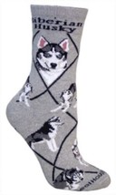 Adult Socks Siberian Husky Dog Breed Gray Size Medium Made In Usa - £7.90 GBP