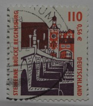 Vintage Stamps German Germany 110 Pfg Pfennig 0,56 Ecu Euro Sightseeings X1 B13 - £1.37 GBP