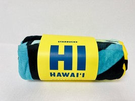 New Starbucks Collection Hawaii Beach Towel Blue Yellow Tropical Leaves ... - $88.11