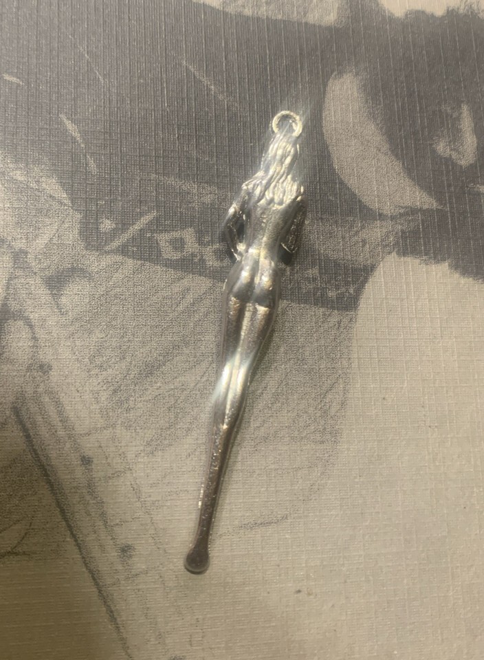 Mini Spoon Figural Nude Woman Detailed Silver Ear Wax Spoon 3” X .5” READ Item image 10