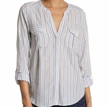 Joie Kalanchoe Blue White Striped Button Front Blouse Shirt L/S Sz Small Indigo - £19.46 GBP