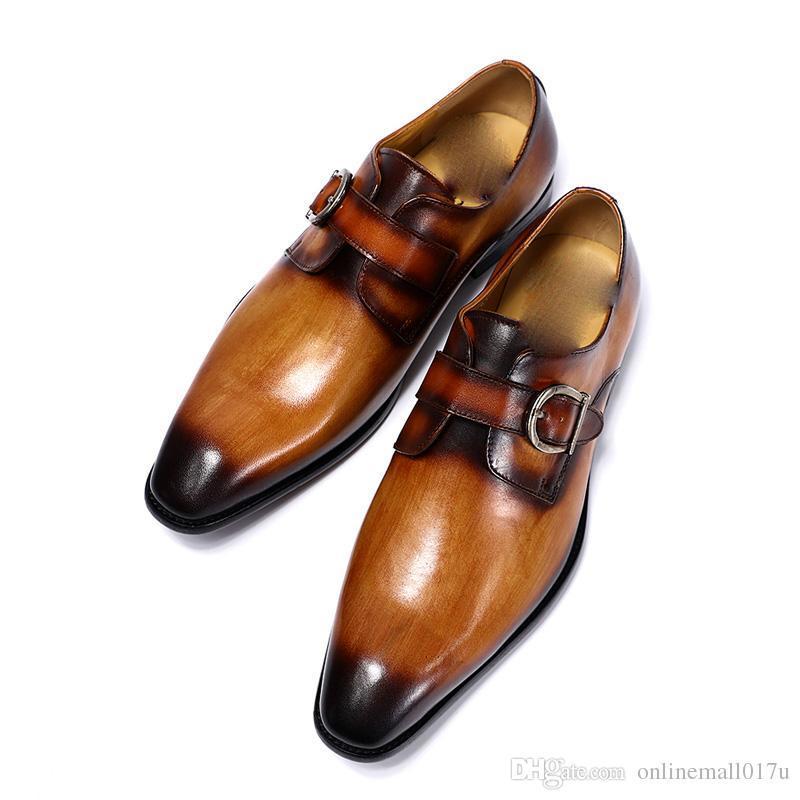 New Multi Color Monk Party Wear Premium Leather Single Buckle Strap Men Shoes