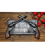 Ebros We Don&#39;t Dial 911 Warning Dual Gun Revolver Sign Wall Door Mount P... - $614.79 MXN