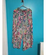 NWT White Birch Palazzo Pants Small Bright Neon Tulip Wide Leg Casual Pa... - $433.20 MXN