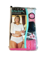 Kmart PINK Briefs Underwear Womens Plus Sz 13 Cotton 5 Pack Pink Black F... - $55.83 CAD