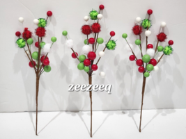 x3 Christmas Grinch Ornament Picks Wreath Garland Vase Filler Decor Red ... - $368.63 MXN