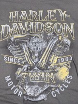 Harley-Davidson Distressed T Shirt V Twin Size Large Six Bends Fort Meyers, FL - £20.53 GBP