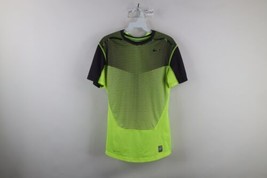 Nike Pro Combat Mens Medium Compression Fit Striped Training Gym T-Shirt Neon - £33.26 GBP