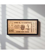 Personalized Wood Engraved Football Game Ticket Wall Art, Customizable T... - $29.39