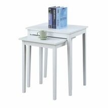 Convenience Concepts American Heritage Nesting End Tables in White Wood Finish - £126.26 GBP