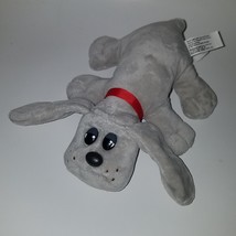 Gray Pound Puppy Plush Dog 8&quot; Stuffed Animal Toy Hasbro 2019 Red Collar - £6.59 GBP