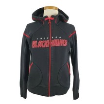 Reebok Chicago Blackhawks NHL Womens Hoodie Sweatshirt Small Full Zip Graphics - £12.68 GBP