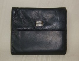Perlina Black Leather Wallet Tri-Fold Womens - $19.79