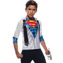Superman Youth Shirt And Tie Costume Shirt White - £23.83 GBP