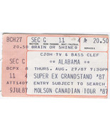 Alabama 1987 Ticket Stub Ottawa CCE Grandstand CJOH tv bass-clef  - €8,35 EUR