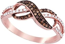 2.50Ct Round Cut Chocolate Diamond Engagement Infinity Ring 14k Rose Gold Finish - £79.92 GBP