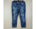 Mossimo Women&#39;s Jeans Size 4 Skinny Crop Blue Floral TA19 - $9.40