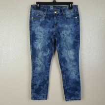 Mossimo Women&#39;s Jeans Size 4 Skinny Crop Blue Floral TA19 - $9.40
