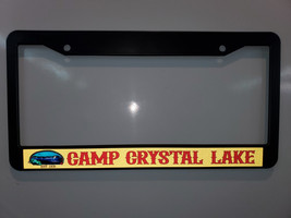 REFLECTIVE CAMP CRYSTAL LAKE BLACK plastic License Plate Frame - £12.05 GBP