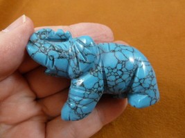 (Y-ELE-ST-732) blue Howlite ELEPHANT gemstone carving figurine love elep... - £13.85 GBP