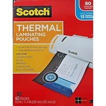 Scotch Thermal Laminating Pouches, 65 Count, for 8.5 Inch x 11 Inch Documents - £16.80 GBP