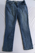 Levis Skinny Jeans Womens 14 Blue Denim Mid Rise Straight Leg Medium Wash - £18.39 GBP