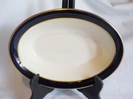 Vintage Fondeville Ambassador Ware Cobalt Oval Serving Bowl 6 1/2&quot; x 8 1/2&quot; - £15.18 GBP