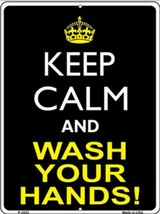 Keep Calm and Wash Your Hands Novelty Metal Sign 9&quot; x 12&quot; Wall Decor - DS - £19.10 GBP