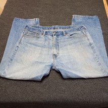 Levi Jeans Men 40x30 Blue 505 Regular Straight Leg Denim Pants Nice Ligh... - £18.03 GBP