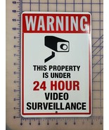 Warning This Area Under 24 Hour Video Surveillance Sign security camera  - $12.86