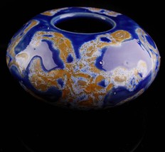 Vintage HEAVY Tilton Pottery -blue vase - signed ceramics - art pottery -glazed  - £99.91 GBP