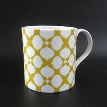 Jonathan Adler Mug White Flower Pattern Yellow Background Coffee Cup - £27.07 GBP