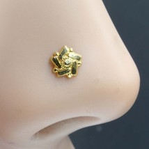 Ethnic Indian Style 18k Real Gold Nose Ring Nose Stud Push Pin - £22.33 GBP