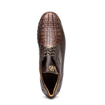 Genuine caiman hornback and original lizard skin Crater Brown image 3
