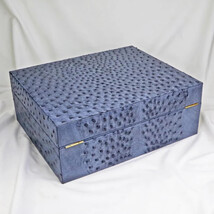 Brizard American Blue Jeans Ostrich Humidor 60 / 70 ct Made in USA NIB image 3