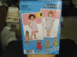 Simplicity 1890 Toddler Girl's Dresses w/Trim Variation Pattern - Size 1/2 to 3 - $6.60