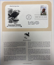 American Wildlife Mail Cover FDC &amp; Info Sheet Bald Eagle 1987 - £7.70 GBP