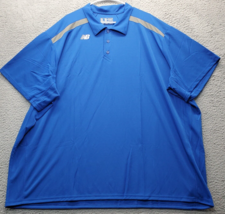 New Balance Polo Shirt Mens 5XL Blue Golf Performance Short Sleeve Logo ... - $27.80