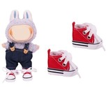 Red Doll Sneakers for Labubu 17cm – Lace-Up Canvas Shoes (1 Pair) NO Dol... - $13.95
