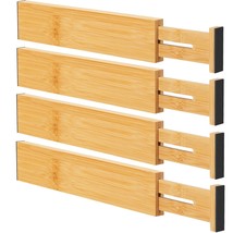 Bamboo Organizers, Kitchen Drawer Organizer, Adjustable Drawer Divider For Cloth - £26.72 GBP
