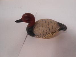 Vintage Enesco Miniature Redhead Duck 3&quot; Hong Kong - $7.70